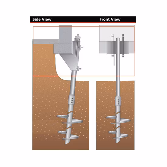 Helical Piers Construction Foundation Helical Screw Piers/T Shaped Steel Brackets